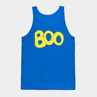 BOO text art in yellow bubble letters Tank Top